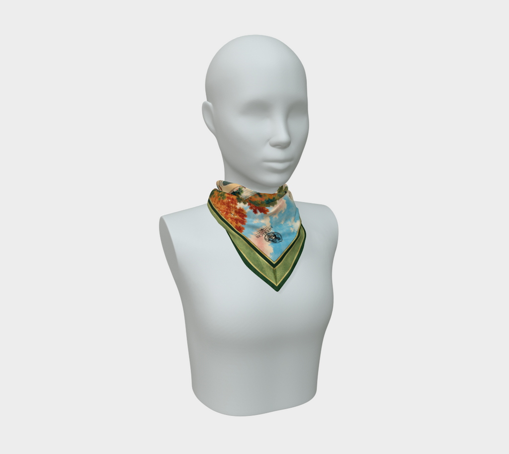 100% Silk Scarf — Bethesda Fountain, Central Park, NYC — Green