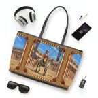 The Matador Collection-Tote-Red Cameo Bull with Saddle Brown
