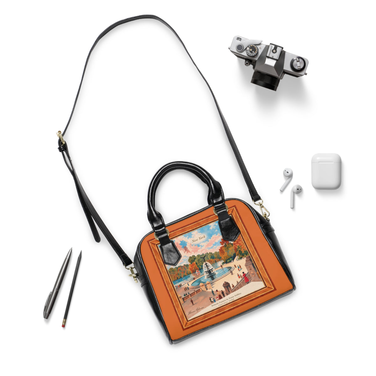 Satchel Bag — Bethesda Fountain, Central Park, NYC — Orange
