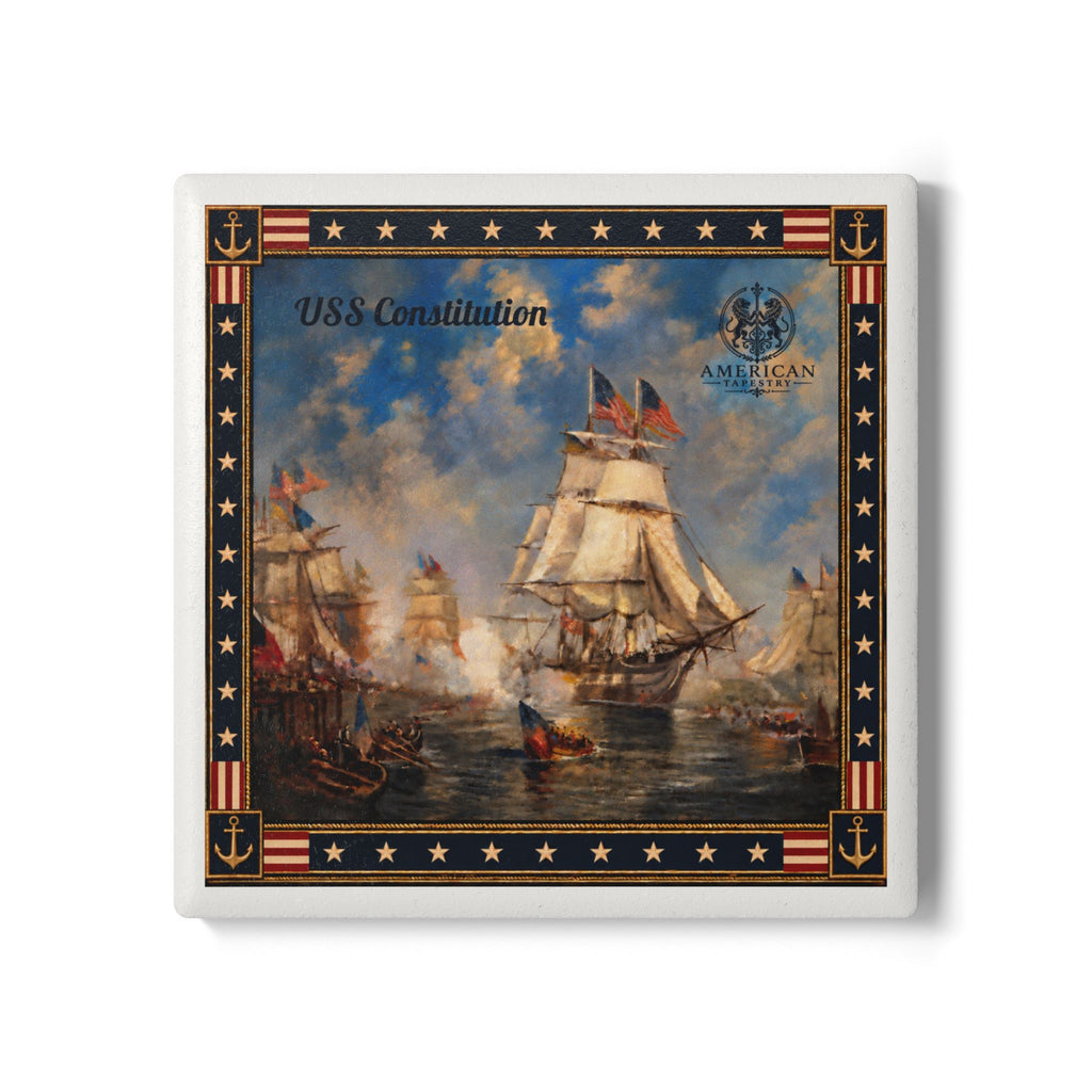 Coaster-USS Constitution – White Border