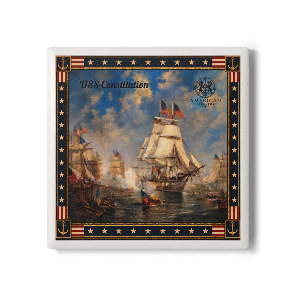 Coaster-USS Constitution – White Border