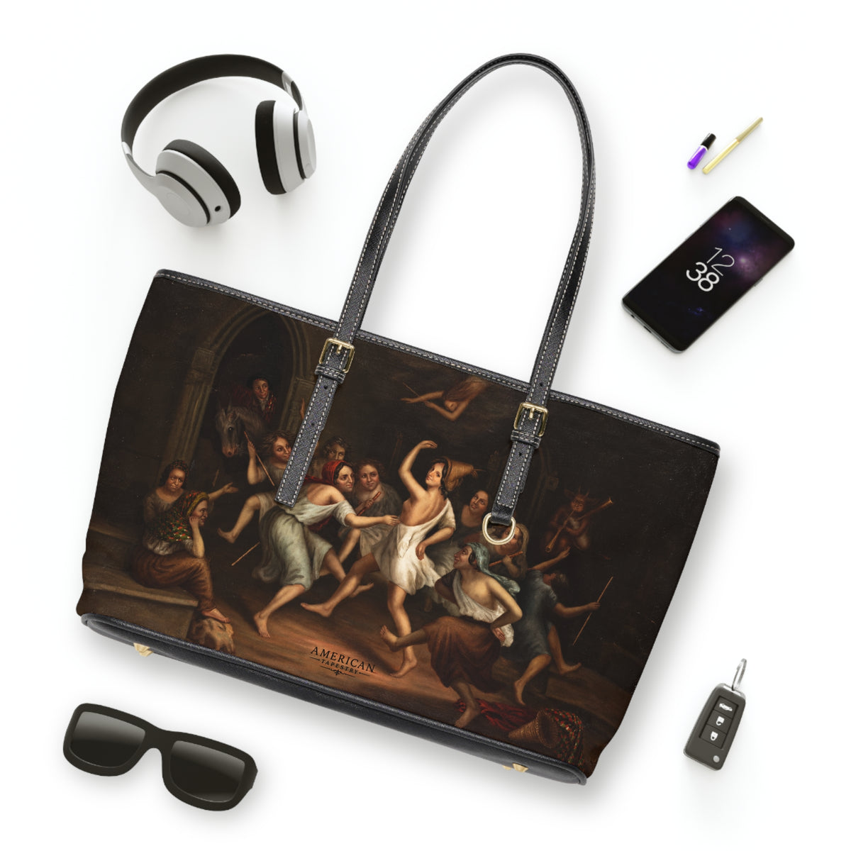 Tote Bag — Classical Ballet Painting Print PU Shoulder Tote