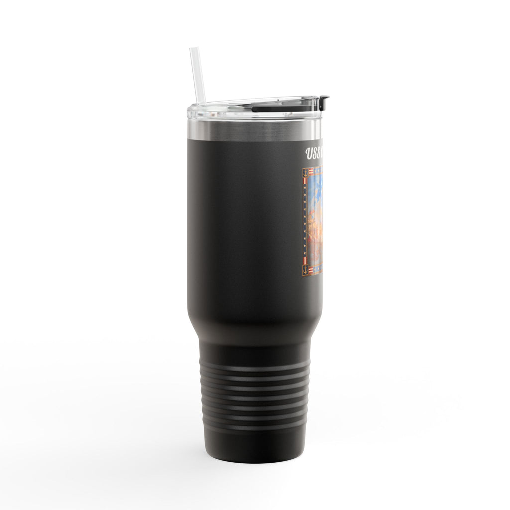 40 oz Insulated Travel Mug — USS Constitution — Multiple Colors in White Text
