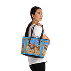The Matador Collection-Tote-Yellow Cameo Bull-Sky Blue