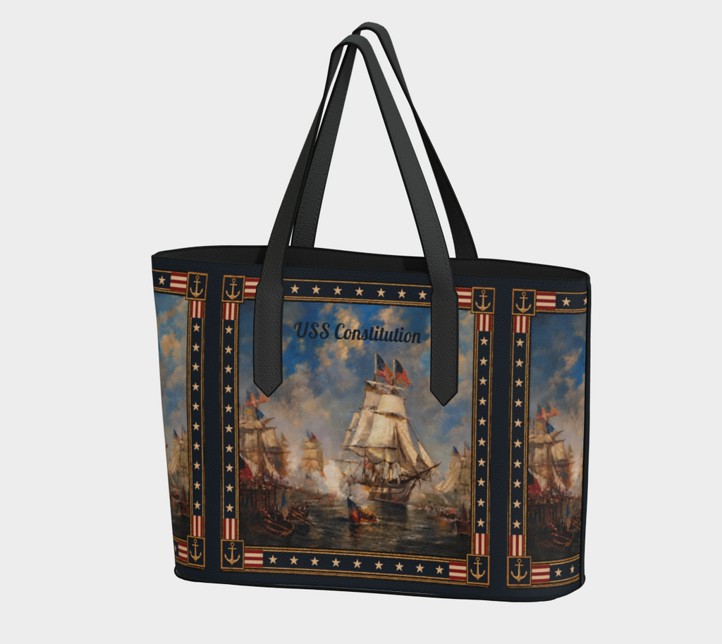 Tote — Return of the Constitution with Deep Navy and Back Emblem in Cream