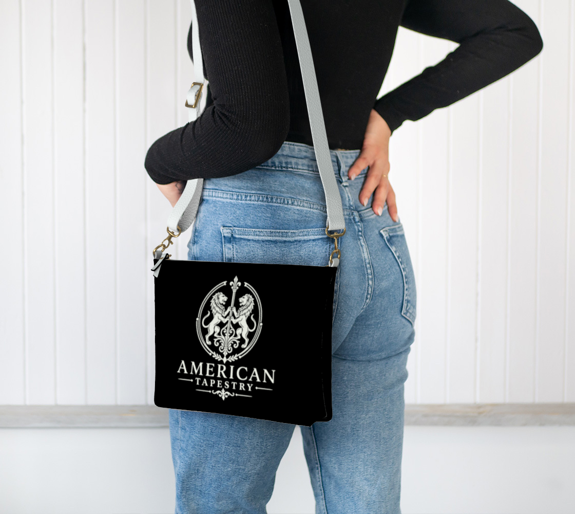 Crossbody Bag — Inspired by Louis C. Tiffany (1848–1933) — White Lions on Black