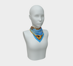 The Matador Collection-100% Silk Scarf-Yellow Bull Cameo with Sky Blue