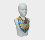 The Matador Collection-100% Silk Scarf-Yellow Bull Cameo with Sky Blue