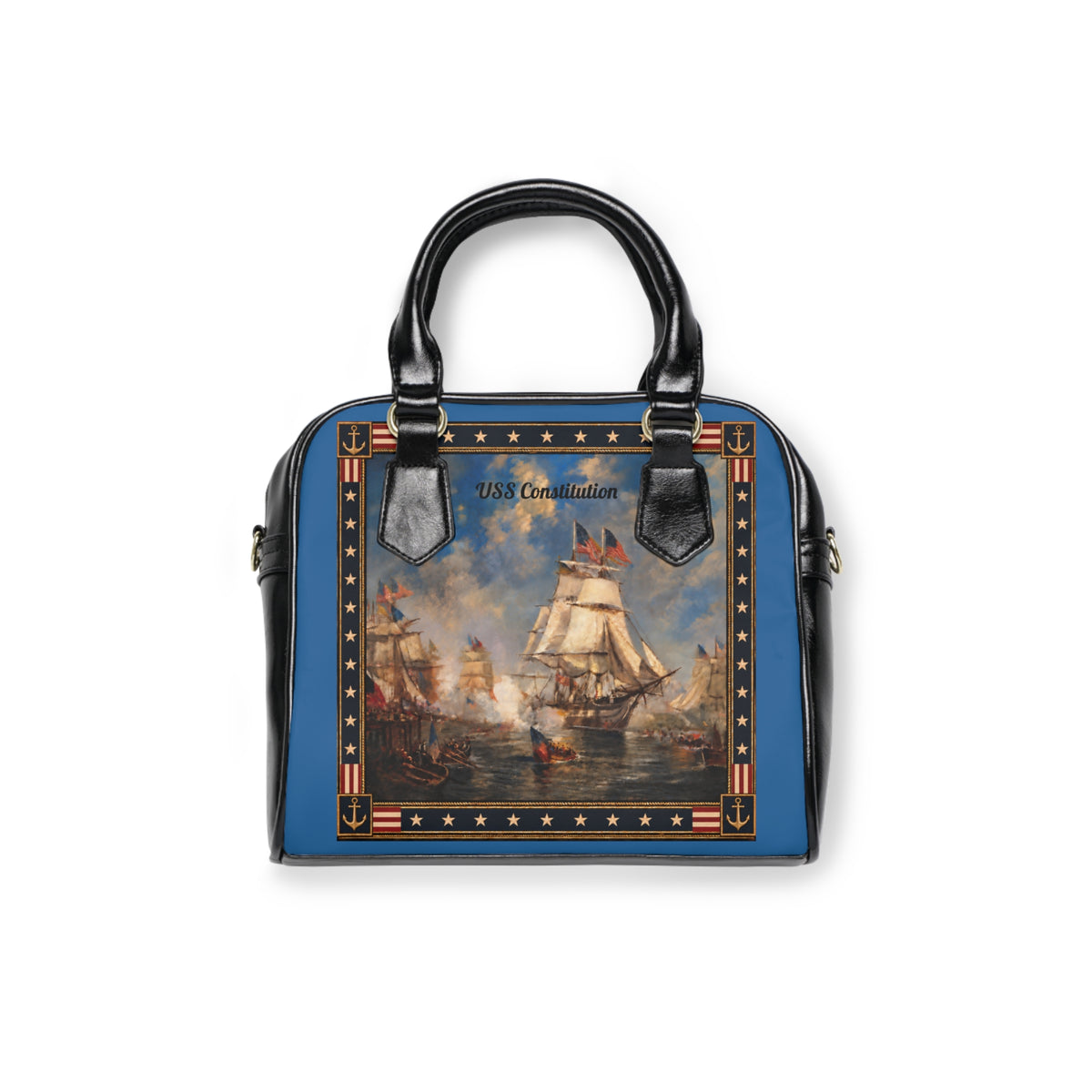 Satchel Bag — Return of the Constitution with Sky Blue and a Back Cream Emblem