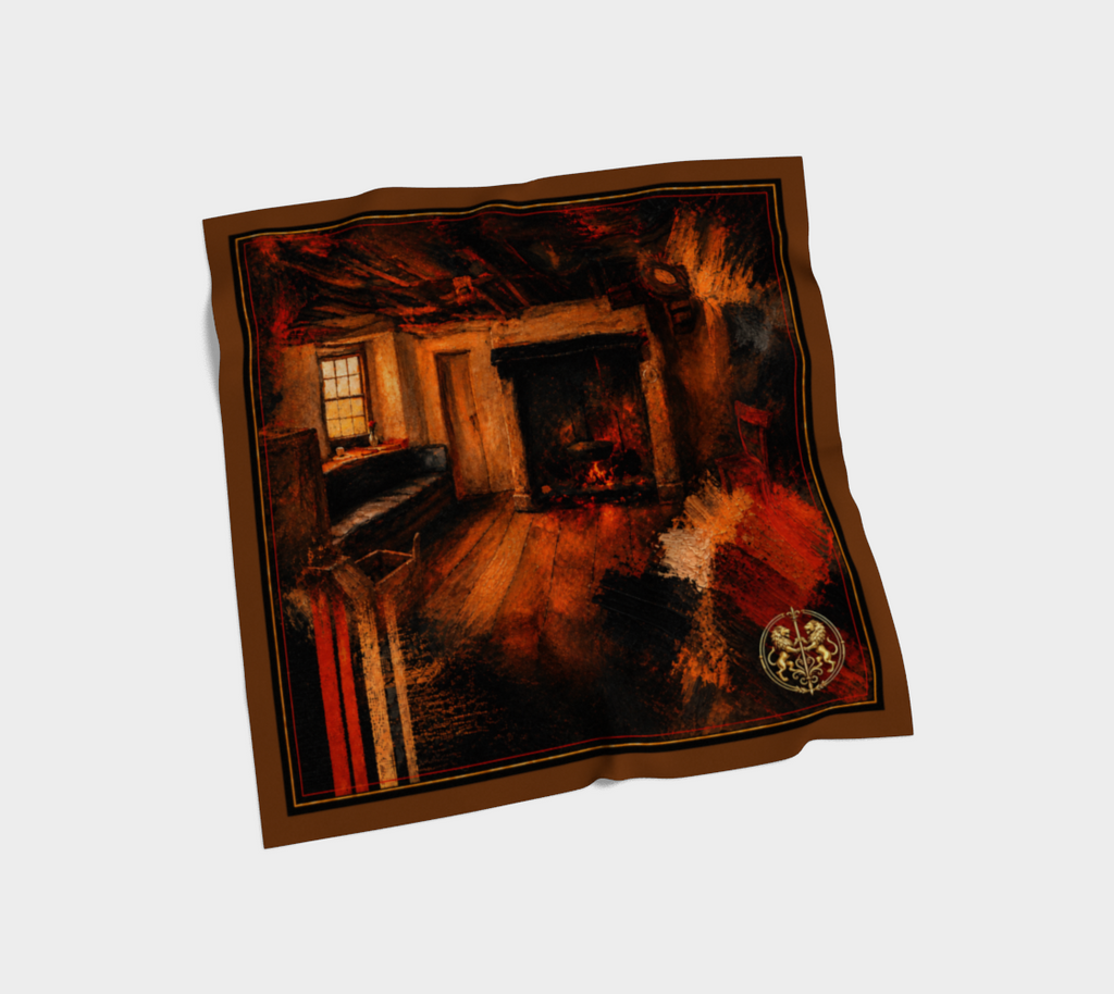 100% Silk Scarf — Interior Scene — Sunrise Ombré in Brown