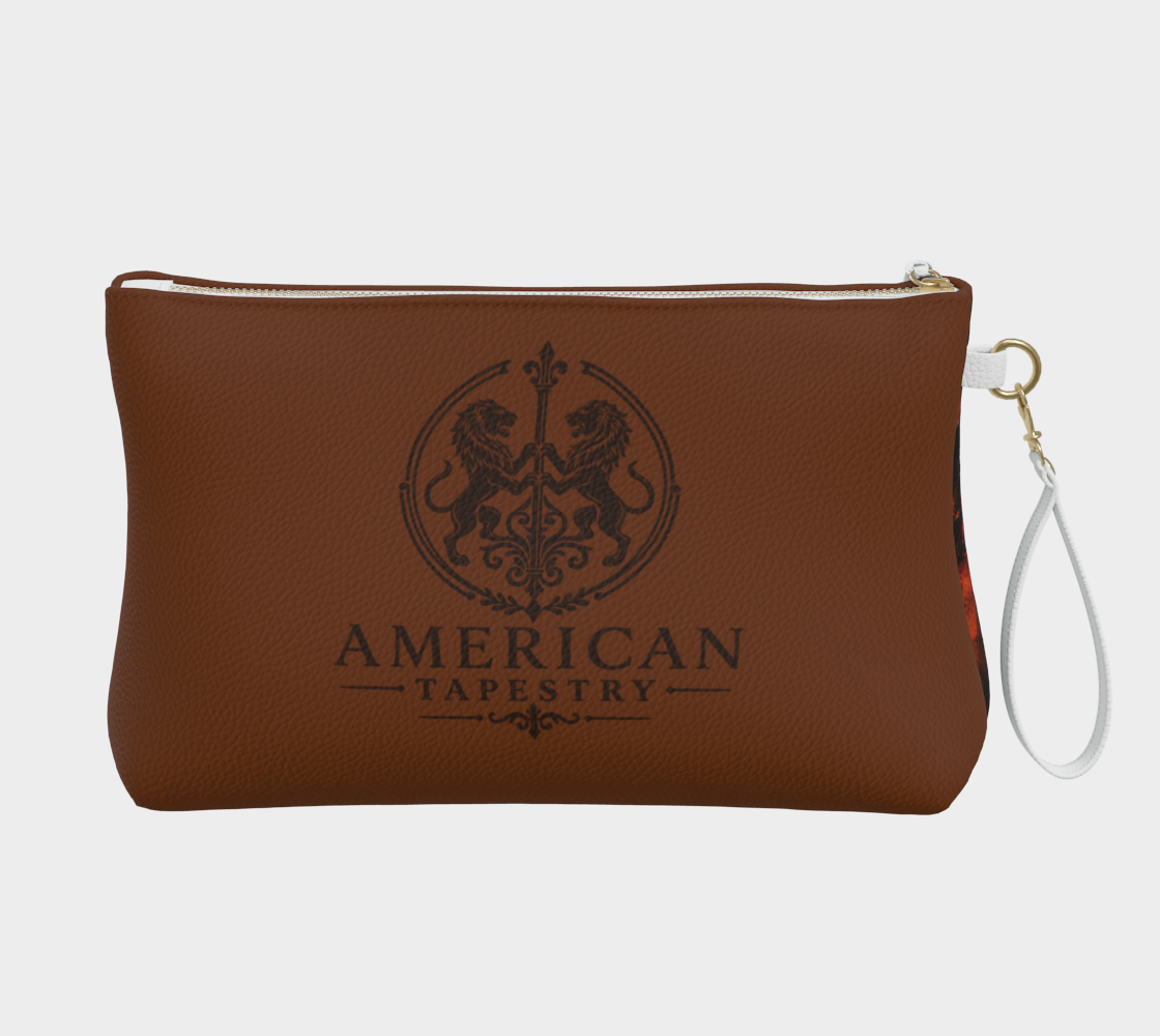 Large Wristlet Bag — Interior Scene — Sunrise Ombré with Brown — Strap Options — Black or Ivory