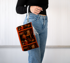 Large Wristlet Bag — Interior Scene — Sunrise Ombré with Orange