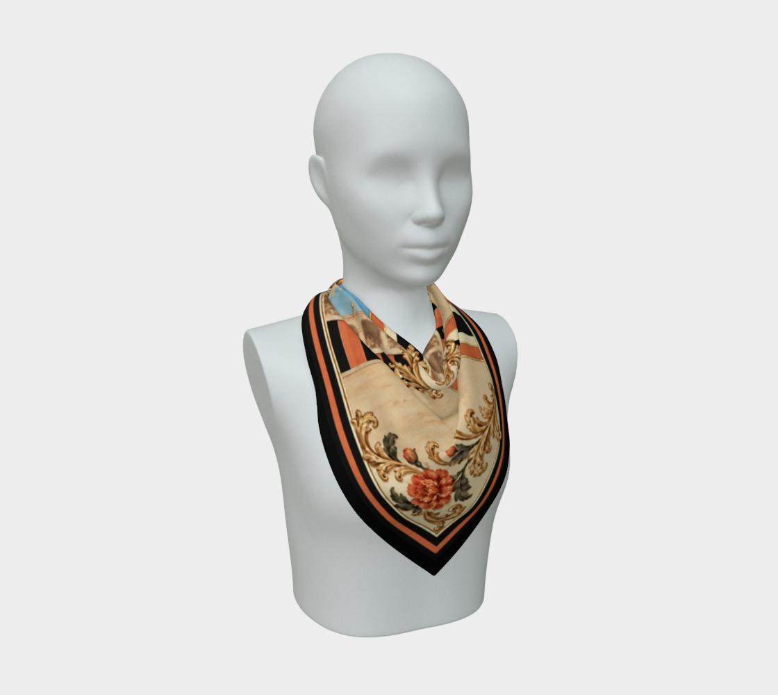The Matador Collection-100% Silk Scarf-Orange and Black