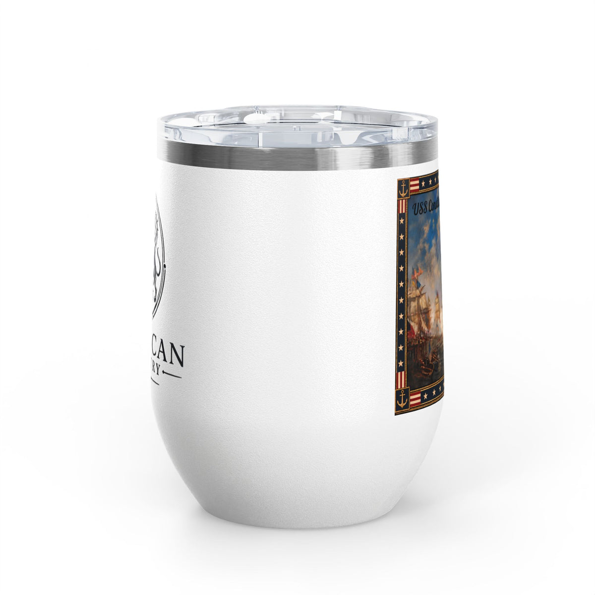 12oz Wine Tumbler — Return of the Constitution in White