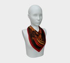 100% Silk Scarf — Interior Red — Sunrise Ombré with Red