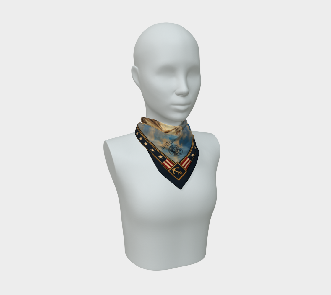 100% Silk Scarf — Return of the Constitution — Deep Navy Border