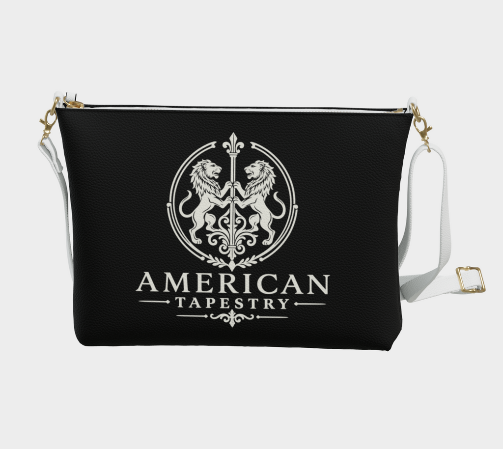 Crossbody Bag — Inspired by Louis C. Tiffany (1848–1933) — White Lions on Black