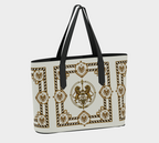 Tote — Inspired by Louis C. Tiffany (1848–1933) and a French Teacup and Saucer — Gold Lions on Antique White