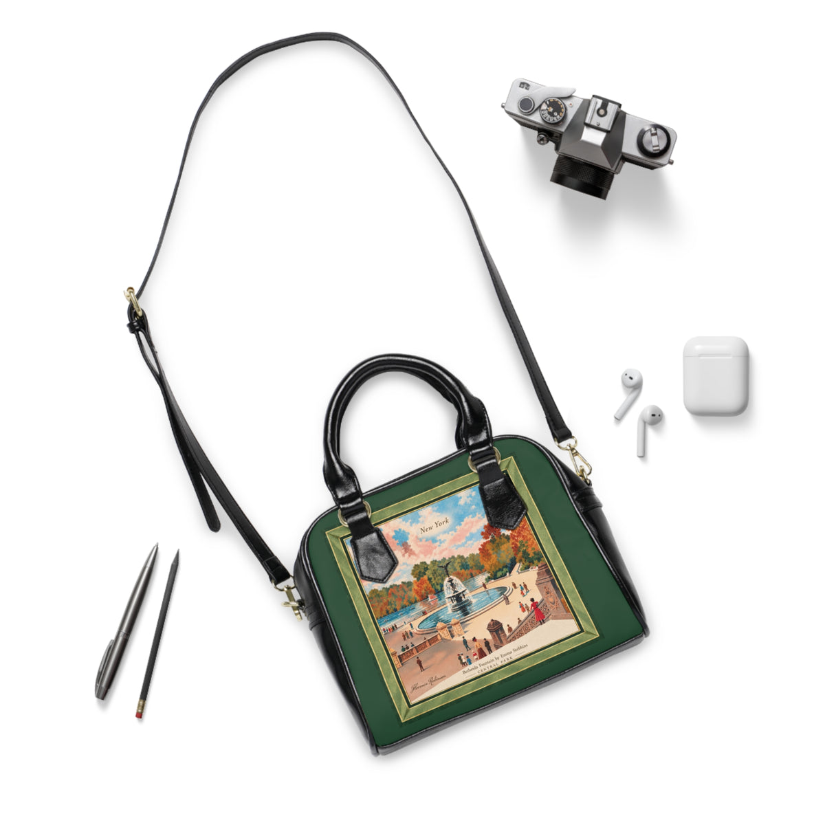 Satchel Bag — Bethesda Fountain, Central Park, NYC — Green