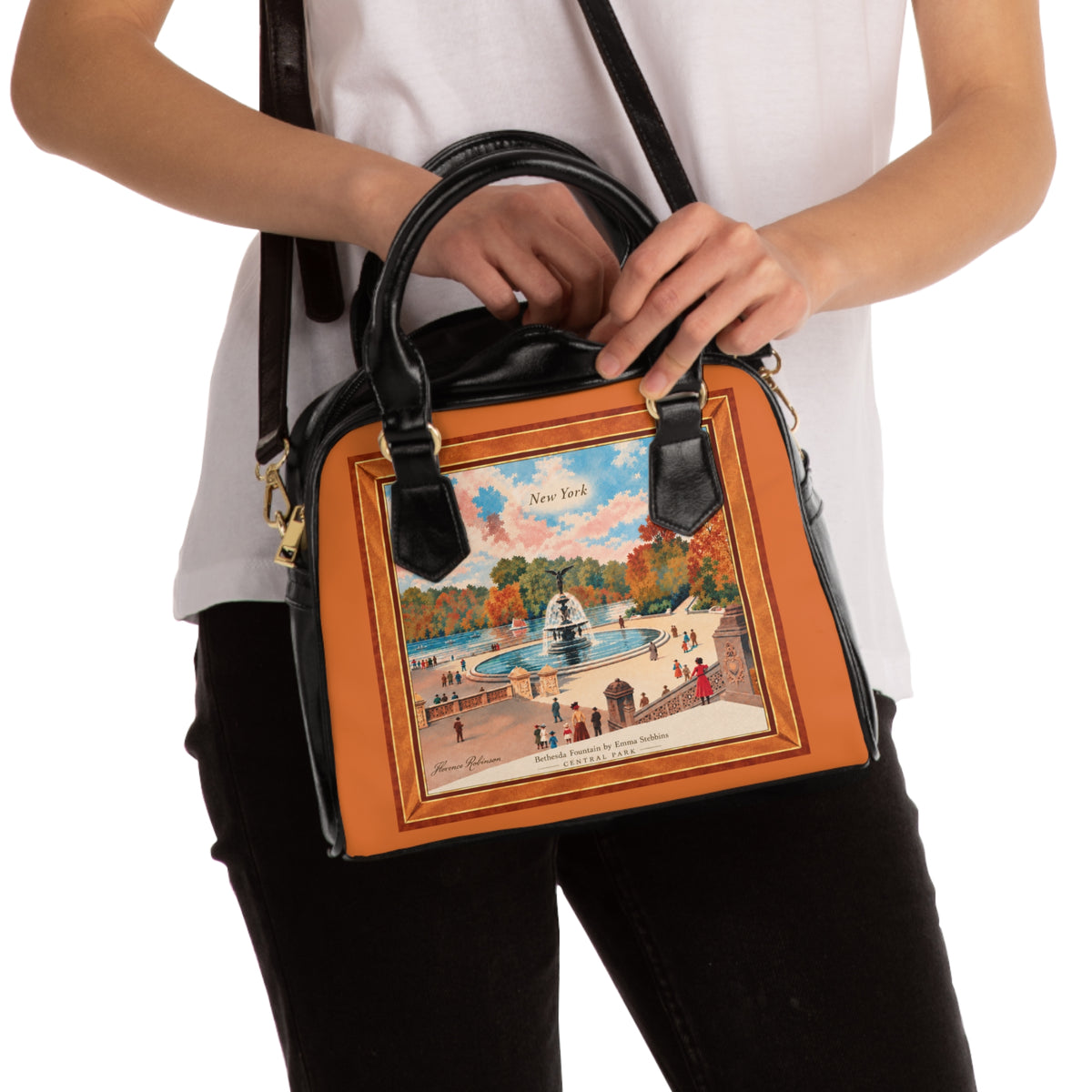 Satchel Bag — Bethesda Fountain, Central Park, NYC — Orange