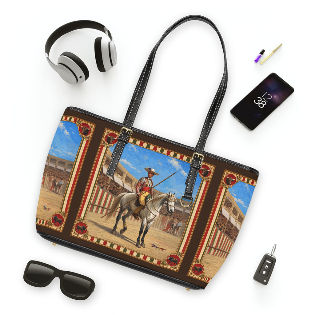 The Matador Collection-Tote-Red Cameo Bull with Brown
