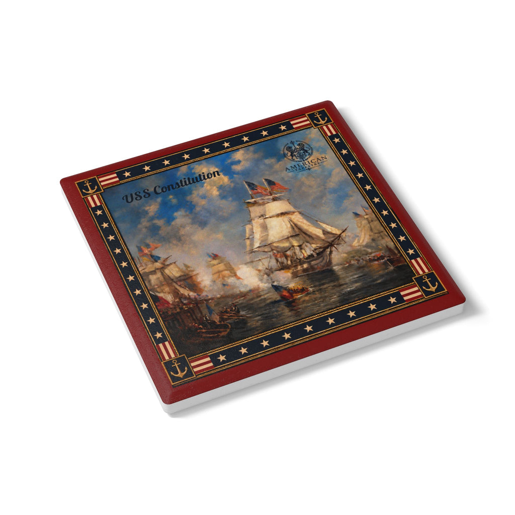 Coaster-USS Constitution – Red Border
