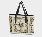 Tote — Inspired by Louis C. Tiffany (1848–1933) and a French Teacup and Saucer — Gold Lions on Antique White