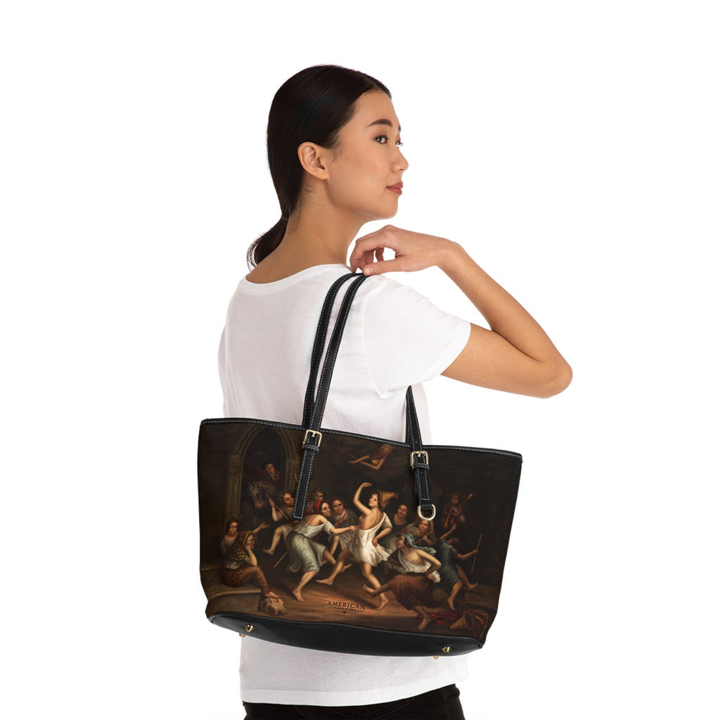 Tote Bag — Classical Ballet Painting Print PU Shoulder Tote