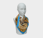 The Matador Collection-100% Silk Scarf-Yellow Bull Cameo with Sky Blue
