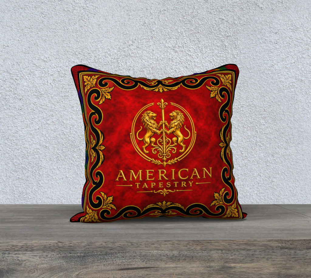 Pillowcase — Filling the Powder Horn — Original Multicolored on Red