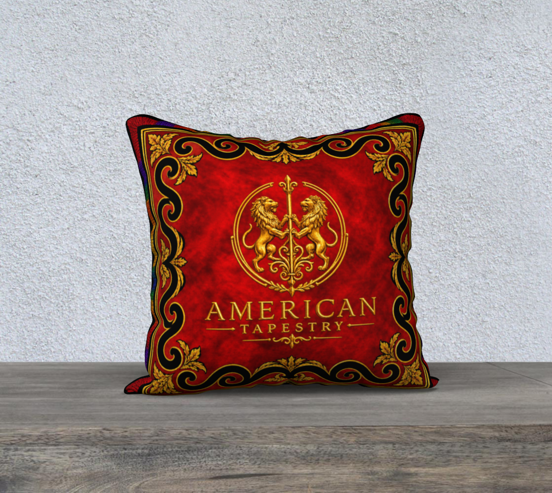 Pillowcase — Filling the Powder Horn — Original Multicolored on Red