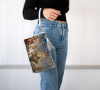 Large Wristlet Bag — Return of the Constitution in White with a Back Deep Navy Emblem