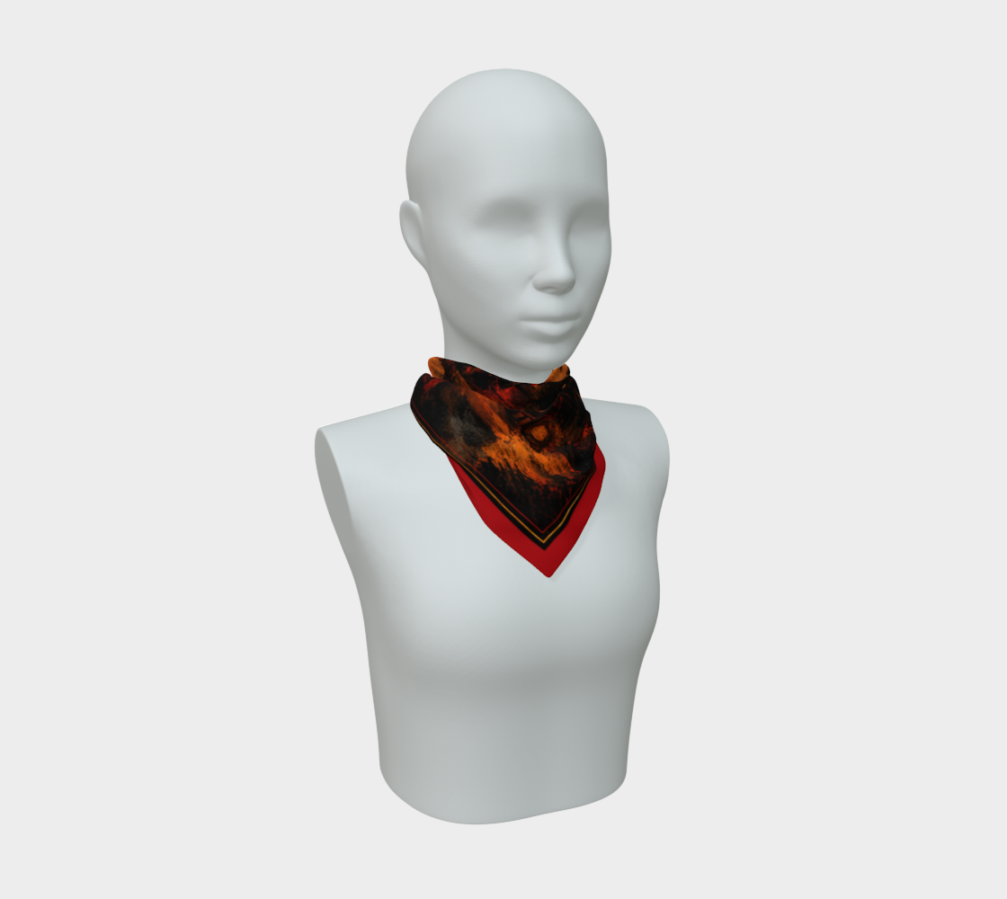 100% Silk Scarf — Interior Red — Sunrise Ombré with Red