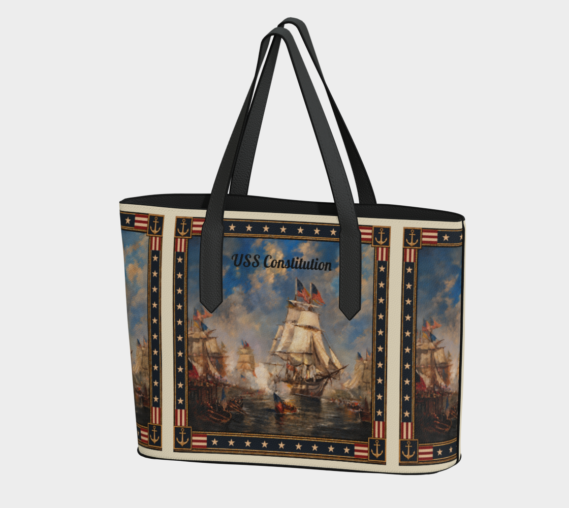 Tote — Return of the Constitution with Cream and Back Emblem in Crimson