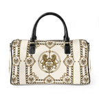 Barrel Bag — Inspired by Louis C. Tiffany (1848–1933) and a French Teacup and Saucer — Gold Lions on Antique White