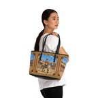 The Matador Collection-Tote-Red Cameo Bull with Saddle Brown
