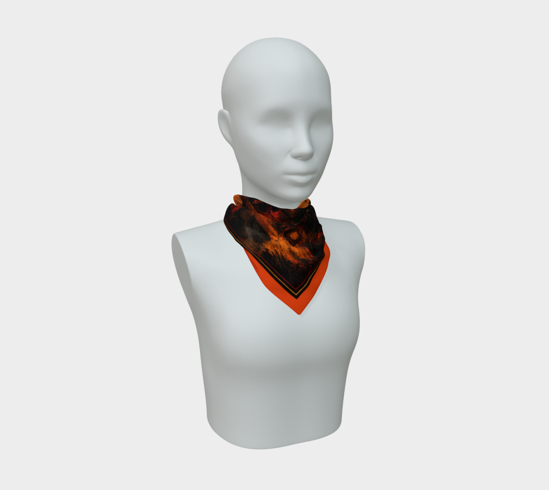 100% Silk Scarf — Interior Scene — Sunrise Ombré with Orange