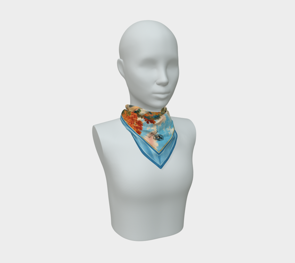100% Silk Scarf — Bethesda Fountain, Central Park, NYC — Blue