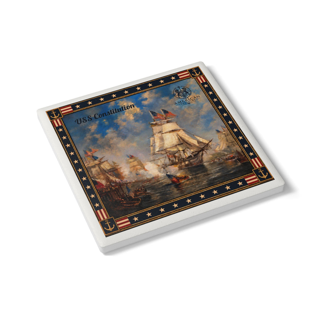 Coaster-USS Constitution – White Border