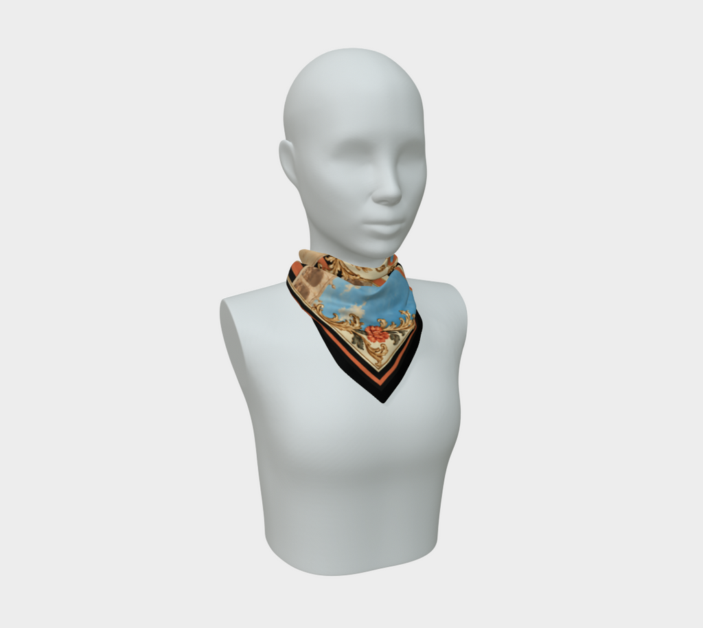The Matador Collection-100% Silk Scarf-Orange and Black