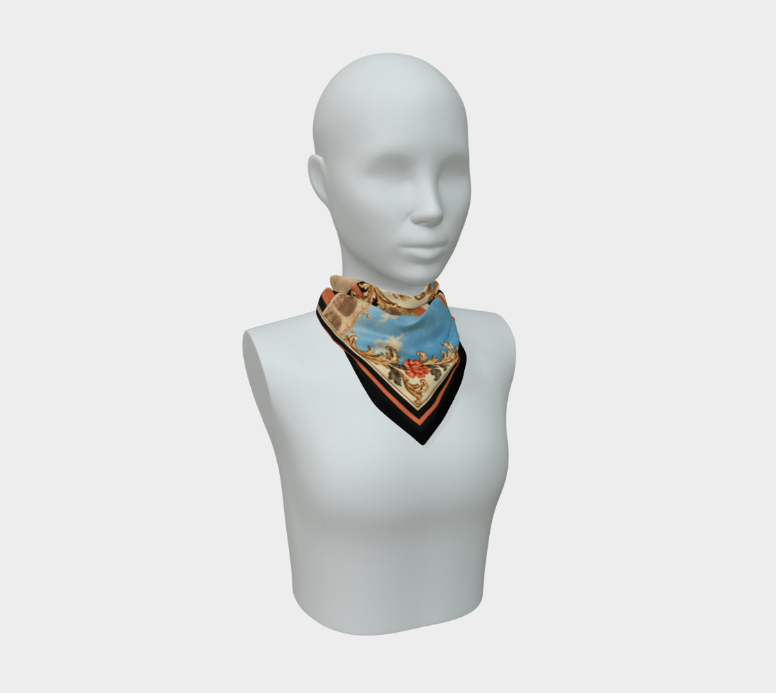 The Matador Collection-100% Silk Scarf-Orange and Black