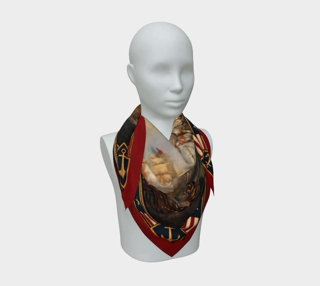 100% Silk Scarf — Return of the Constitution — Crimson Border