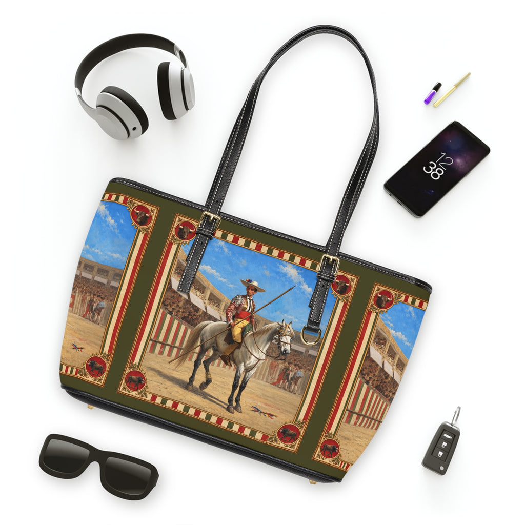 The Matador Collection-Tote-Red Cameo Bull with Olive