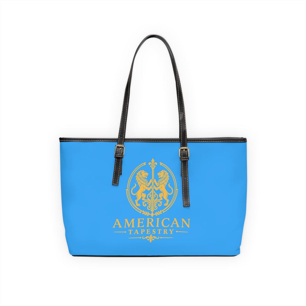 The Matador Collection-Tote-Yellow Cameo Bull-Sky Blue