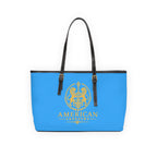 The Matador Collection-Tote-Yellow Cameo Bull-Sky Blue