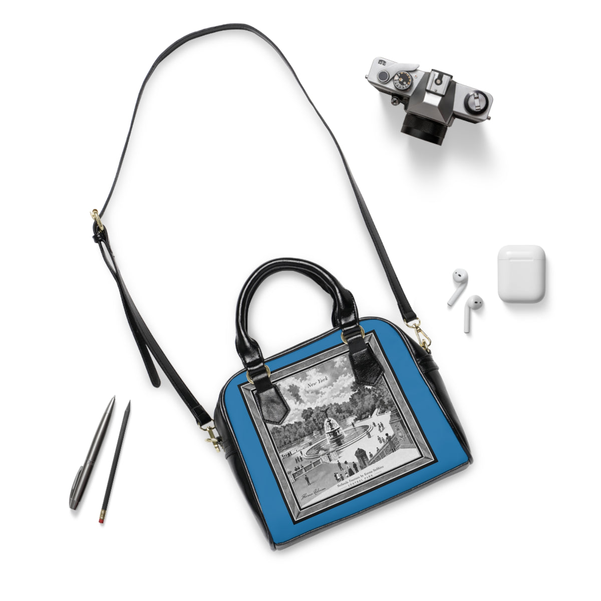 Satchel Bag — Bethesda Fountain, Central Park, NYC — Archival Blue