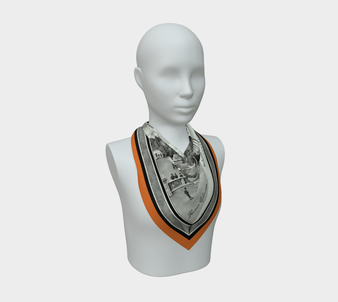 100% Silk Scarf — Bethesda Fountain, Central Park, NYC — Archival Orange