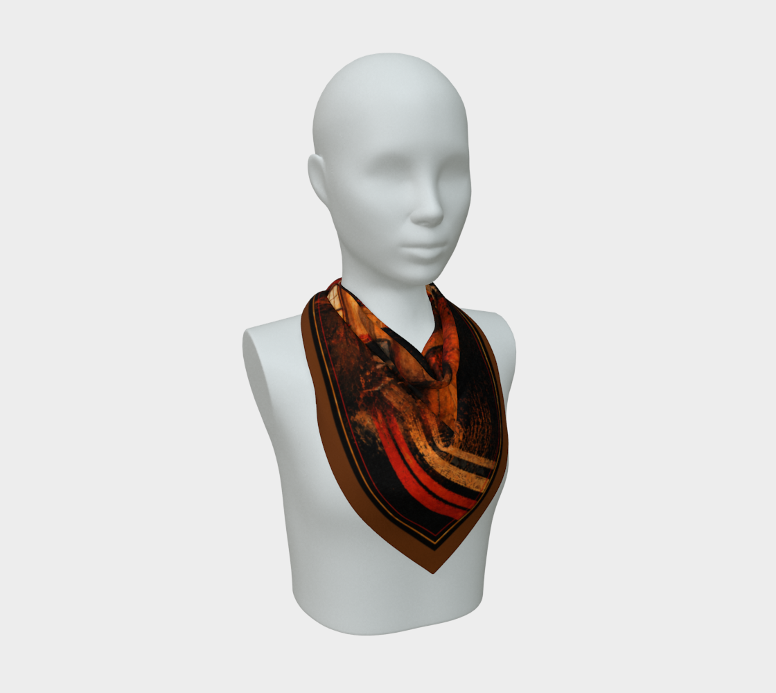 100% Silk Scarf — Interior Scene — Sunrise Ombré in Brown