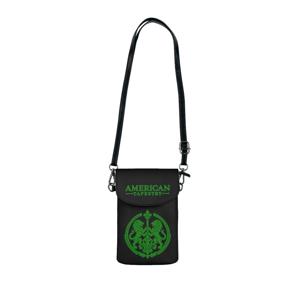 Crossbody Phone Case & Wallet — Rainbow Lions — Inspired by Louis C. Tiffany (1848–1933) — Green