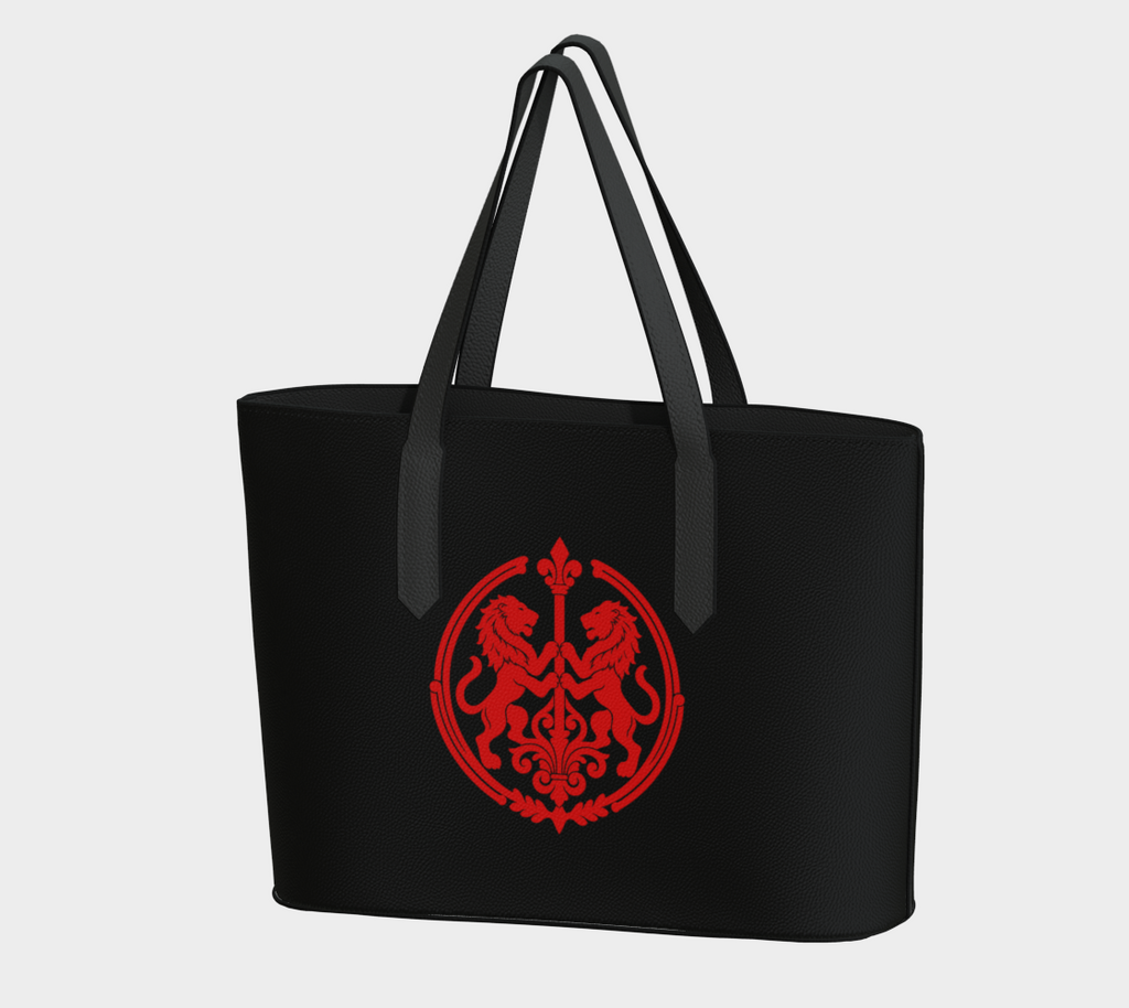 Tote-Rainbow Lions — Inspired by Louis C. Tiffany (1848–1933) — Red